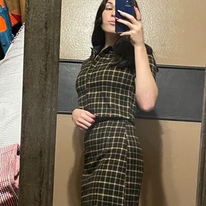 Green plaid set